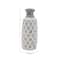 Coastal Gray And White Ceramic Jar Vase With Criss Cross Pattern, 16" x 6" x 6"